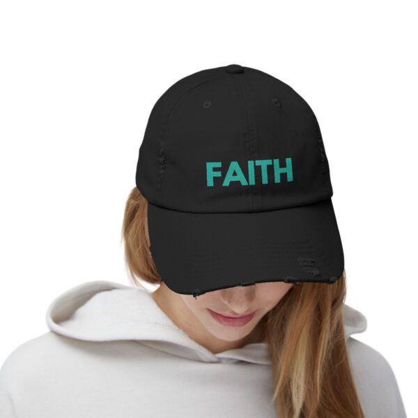 "Champions of Faith" Unisex Distressed Cap - Image 3